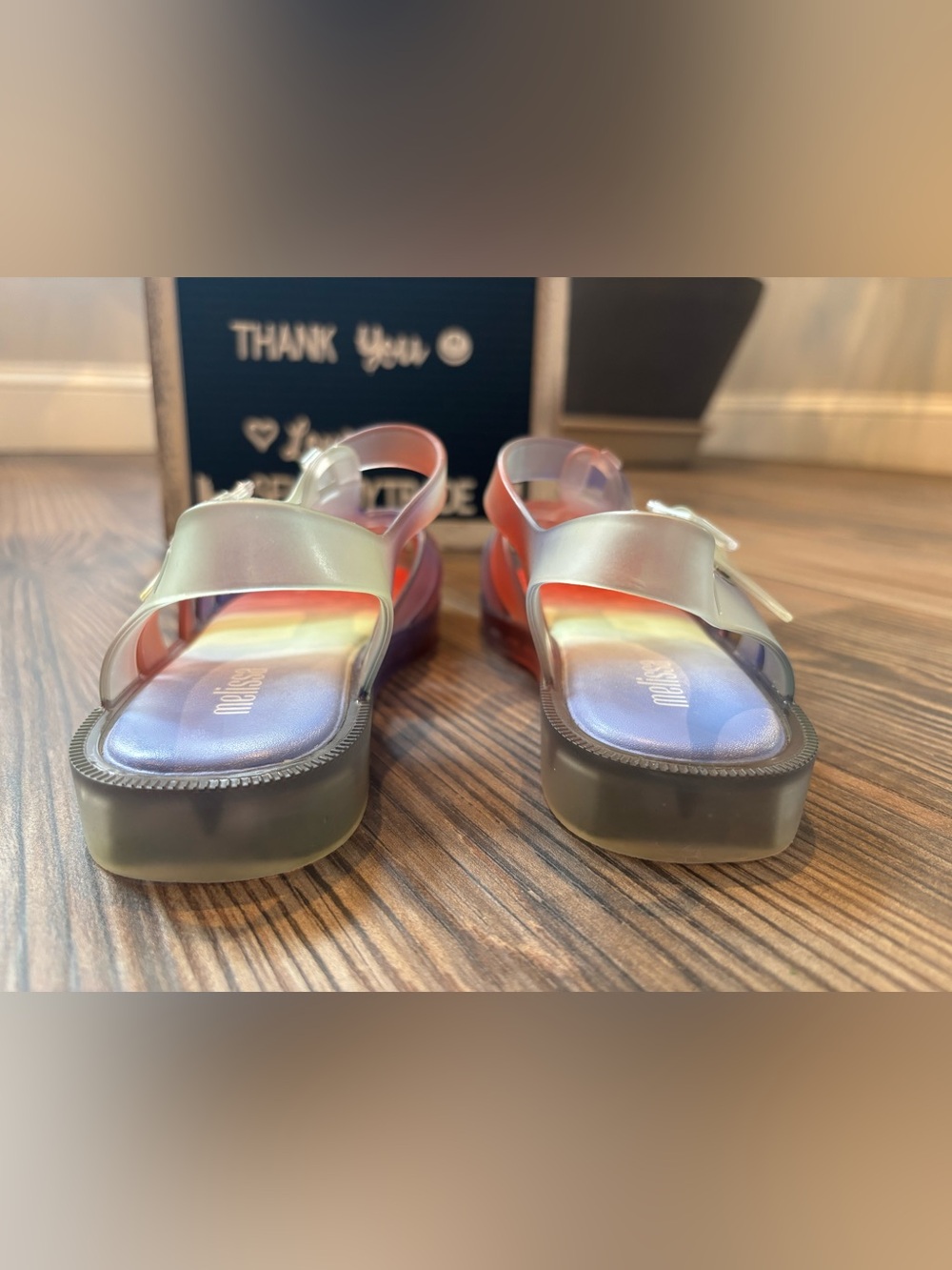 Melissa Possession Degradee jelly Fisherman Sandals in red purple ombré rainbow - Picture 5 of 12